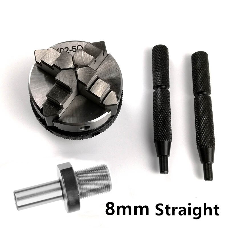 50mm Mini 4 Jaw Reversible Self-Centering M14 Thread Mount Lathe Chuck With Lock Rods K02-50+Chuck connecting rod DIY woodwork: Straight 8mm