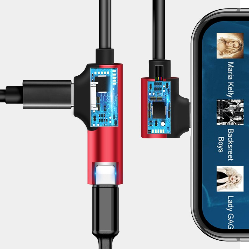 2 In 1 Dubbele Verlichting Opladen Audio Adapters Voor Iphone Xs Max X Xr 11 Pro 8 7 Plus Ios 12 Lading Aux Splitter Kabel Connector
