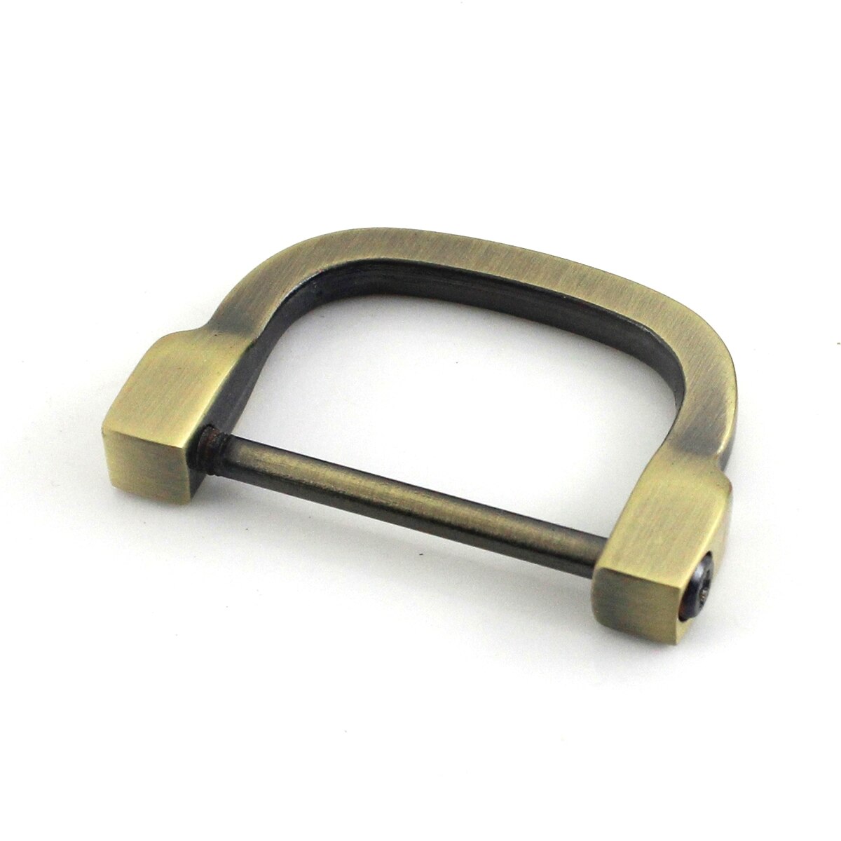 1 x metalen 2 maten d-ring sluiting gesp sleutelhanger ring haak schroef pin verbinding connector tas riem sluiting lederbewerking onderdelen: Groot formaat / Bronzen