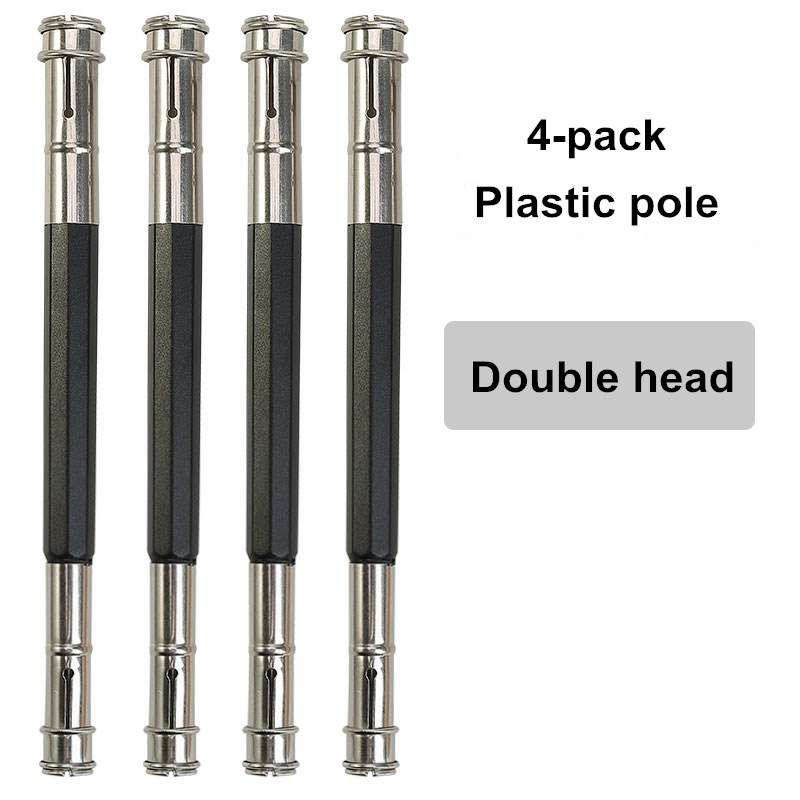Single/double-end pencil extension set color lead charcoal sketch pencil extension rod metal/wood art student pencil extension: 4 pcs Double head