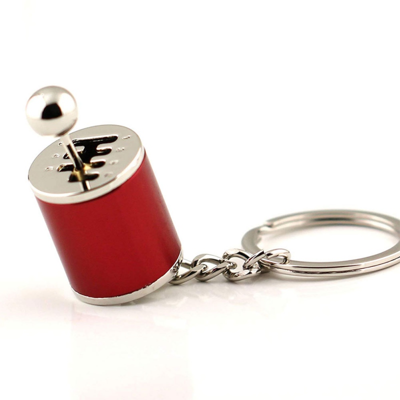 Mini Car Six Speed Removable Transmission Gear Shift Gear Shift Knob Gearbox Keychain Keyring: Red