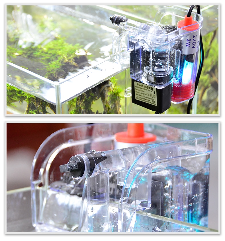 Mini nano uv gemnicidal dræbe bactenia fjerne alger lys vandtæt nedsænket akvarium vand plante akvarium ekstern brug