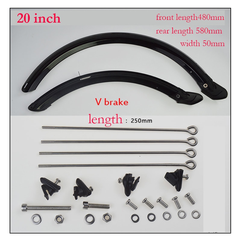 14 16 20 inch folding bike mudguard V brake disc brake bike fender front and rear mud guard folding bicycle wing