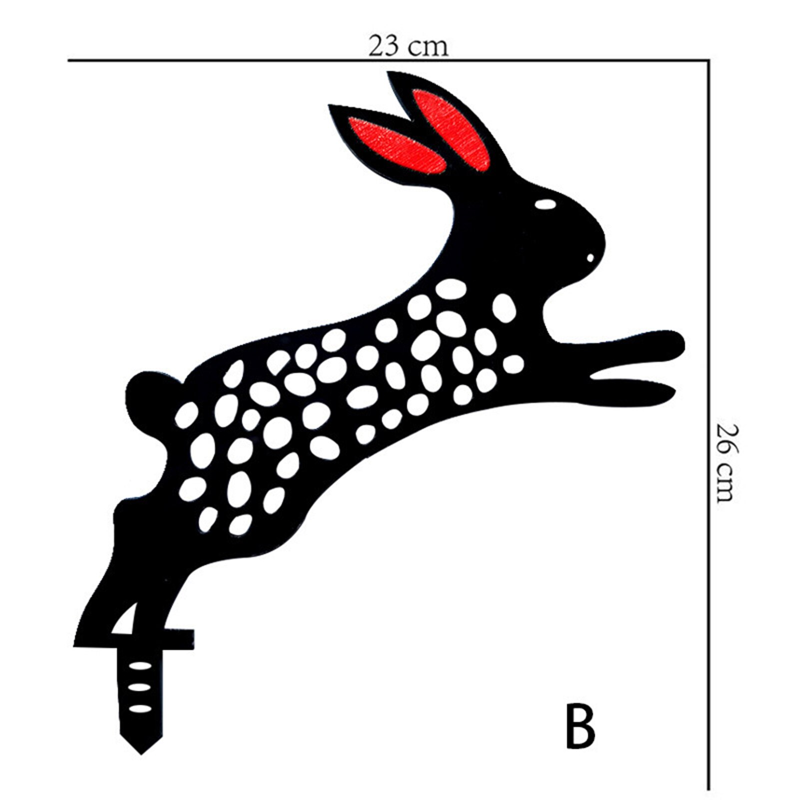 2D Rabbit Yard Art Stake Ground Insert Decor Hollow Lifelike Bunny Metal Statue Peg for Outdoor Garden Manor Lawn SMR88: b