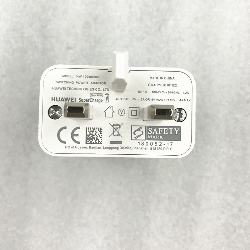 Huawei-cargador rápido P30 Pro, adaptador Usb con Carga rápida de carga rápida de 40W, Cable tipo C 5A para P20 Mate 30 Pro 20 20x: UK Charge