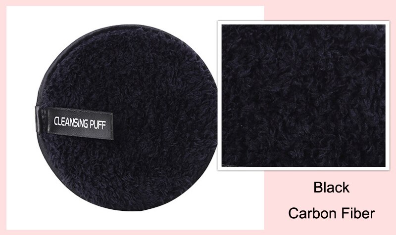 1pcs Microfiber Clean Sponge Pads Facial Makeup Remover Puff Face Cleansing Towel Reusable Cotton Double Layer Cleaning Wipe: Black