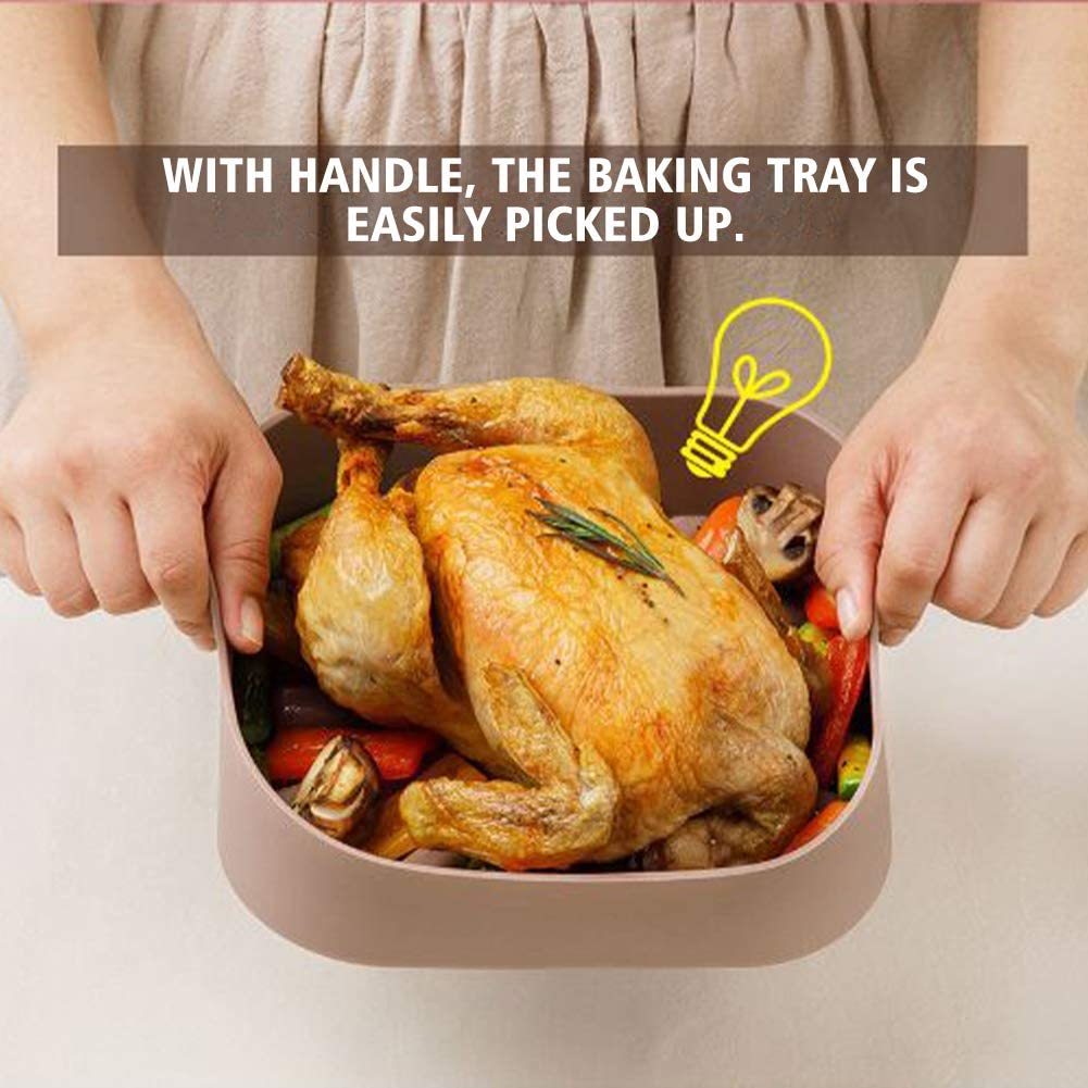 Freidora de aire de silicona, olla cuadrada, accesorios para hornear pan, pollo frito, Pizza, parrilla, bandeja de horno de repuesto para freidora de aire