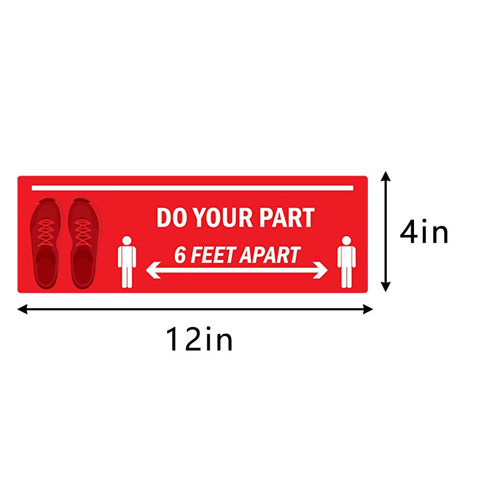 Tegel Stickers Ground Sign Isolated Label Please Keep Wait Here Stand Here Keep 6ft In Between Distance Marker Floor 5pcs