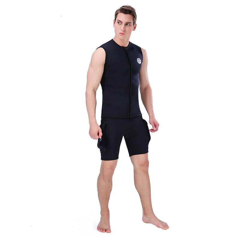 Mens Womens Wetsuits Top Premium Neoprene 3mm Zipper Diving Vest Sleeve Wet Suit for Scuba Dive Surf Swimming Sauna Sauna