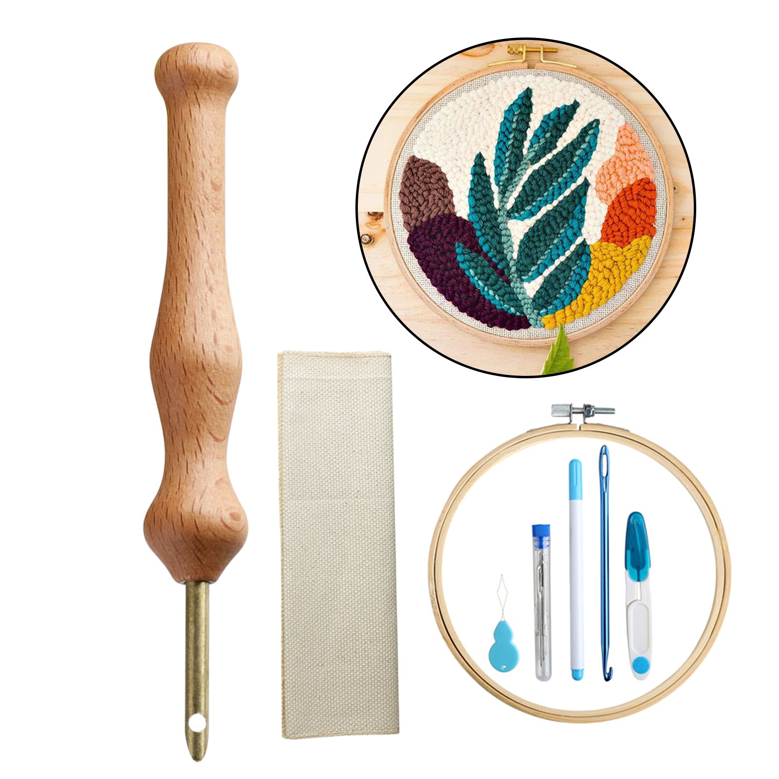 7pcs/Set Punch Needle Embroidery Kits for Embroidery Floss Cross Stitching