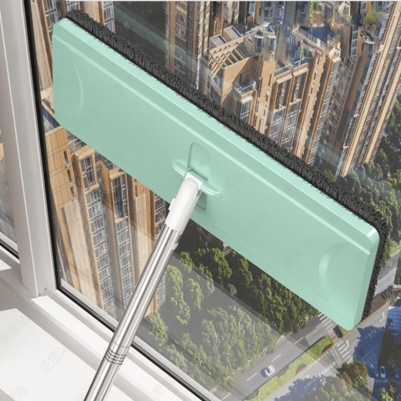 Green Squeeze Flat Mop Quick-drying Microfiber Cloth 360 Degree Angle Adjustable Kitchen Bathroom Floor Cleaning Tool