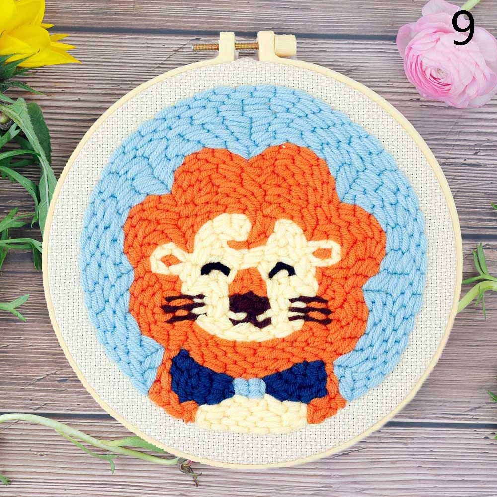 Arts Ornament Handmade Needle Thread Sewing Accessories Cross Stitch Kit Embroidery Hoop Needle Punch Flower Embroidery: 9