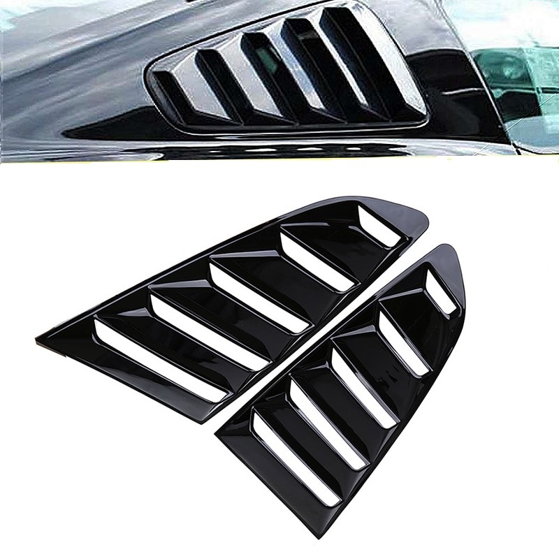 Bagkvarter vindue lameller øger spoiler bil tunning panel side luftventilationsdæksel til ford mustang fastback bildel
