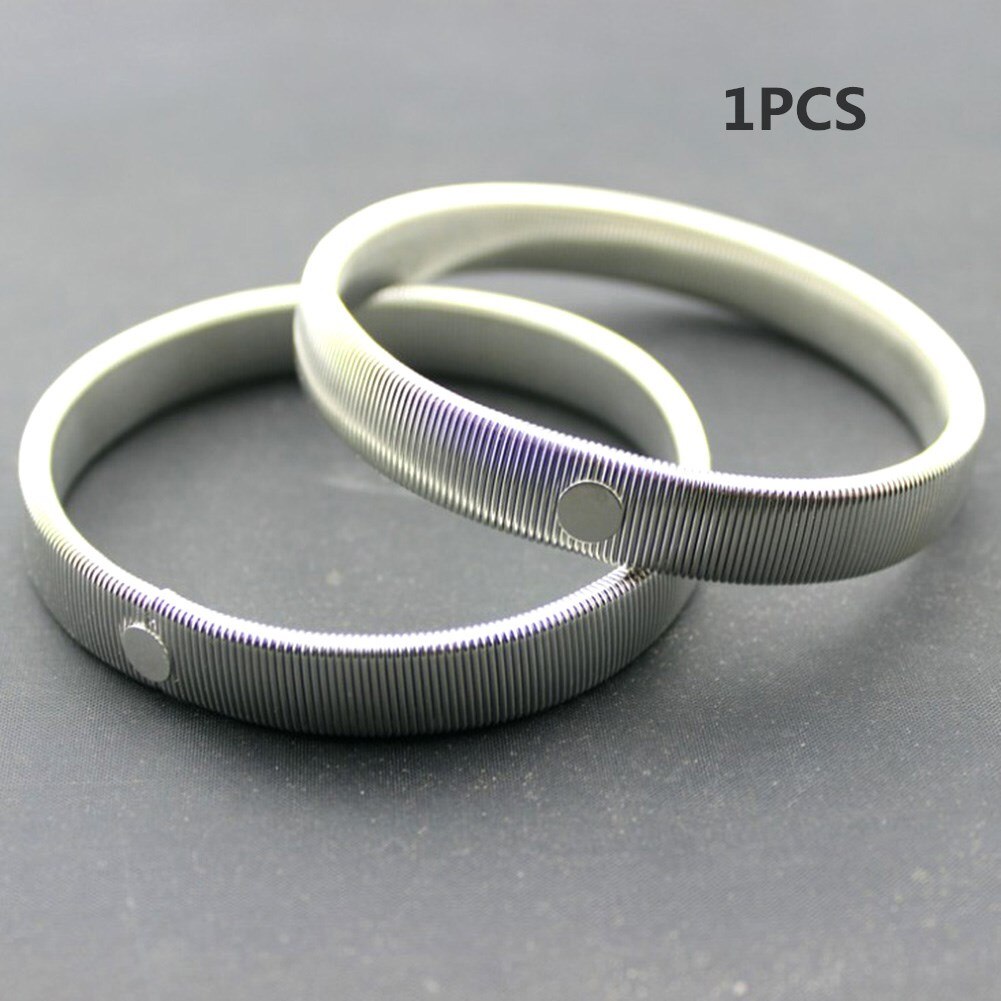 Polsino moda camicia da donna porta maniche fasce da braccio in metallo reggi giarrettiera anello di protezione bracciale da uomo bracciale elastico a cerchio: A-1pezzi argento