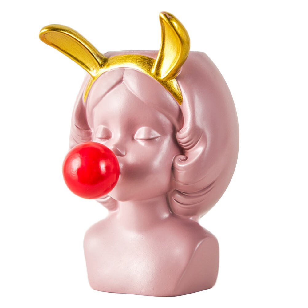 1pc Flowerpot Decor Resin Flower Pot Potted Table Ornaments Home Decor