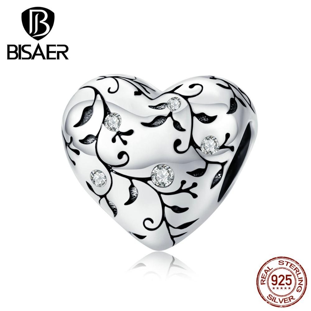 925 Sterling Zilveren Kralen Liefde Hart Vorm Charms Boom Bladeren fit voor Vrouwen Armbanden DIY Sieraden Accessoires ECC1323