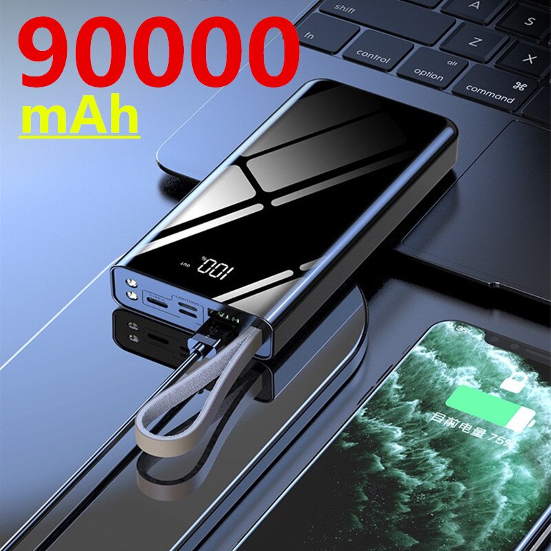 90000Mah 10000Mah Usb Snelle Power Bank Draagbare Opladen Mobiele Telefoon Externe Batterij Oplader Power Bank Voor Xiaomi Mi 8 Iphone