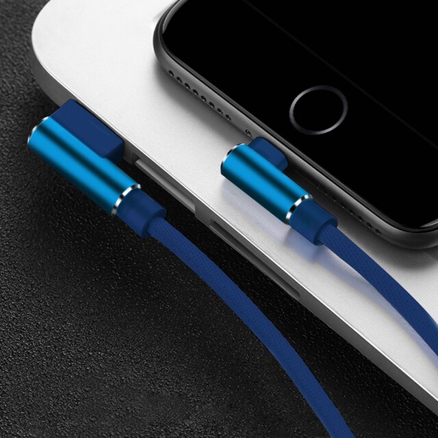 Usb Type C Kabel Voor Samsung Note 8 S8 Xiaomi Mi 90 Graden Mobiele Telefoon Type C Kabel Snel Opladen kabel Usb C Lader Kabel: Blauw