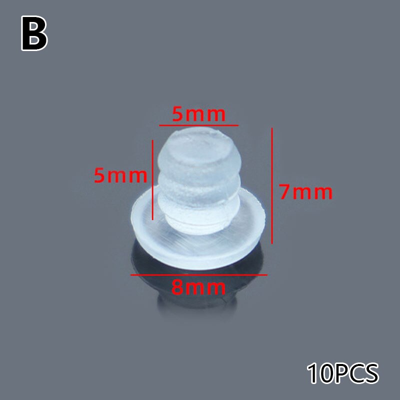 10Pcs Kabinet Meubilair Antibotsing Deeltje Ingebed Dikke Mute Noise Pad Transparante Rubber Pvc Clear Home Decor: B
