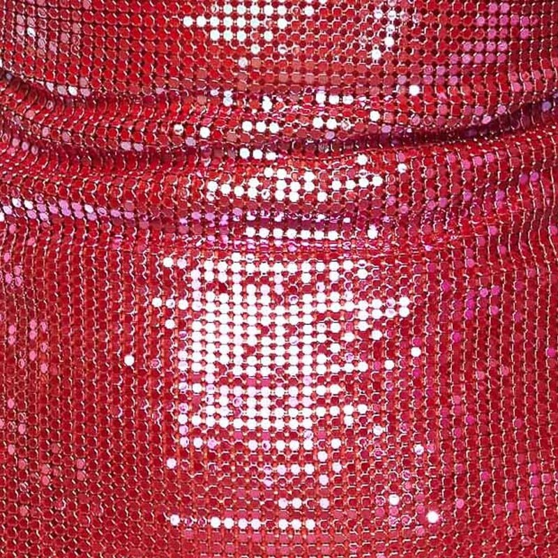 60 x18 tommer rødt iriserende metalnetstof metallisk pailletark pailletløkke firkantet til gør-det-selv kjole gardin dugeposer