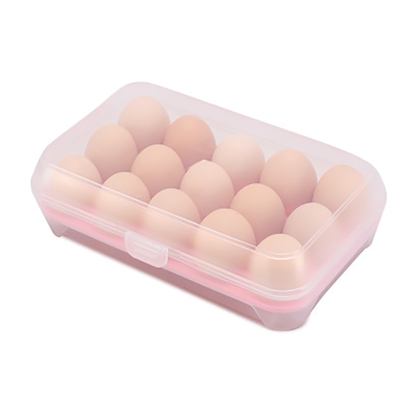 15 Grid Plastic Storage Box Egg Holder Egg Food Cartons for Refrigerator Kitchen Portable Picnic Egg Carton