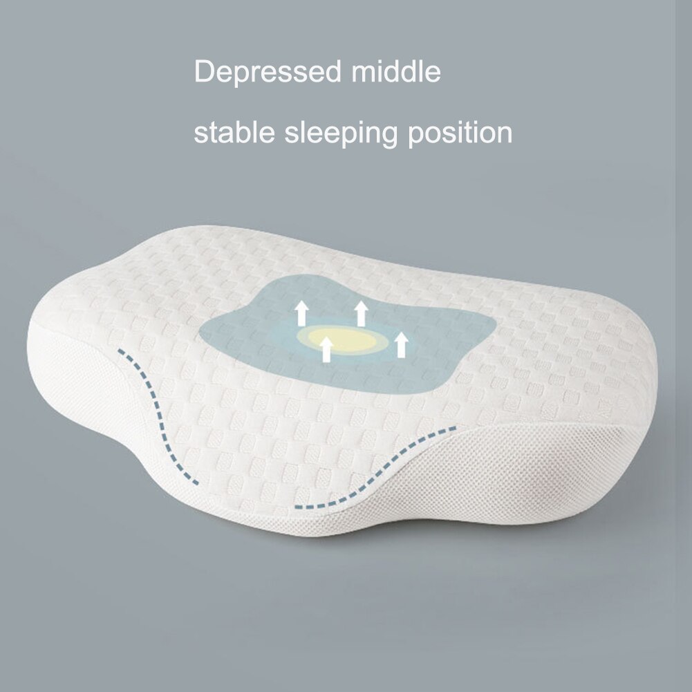 Contour Memory Pillow Shoulder Pillow Neck-Protection Neck Support Sleep Firm Cervical Washable White Cotton Memory Foam Pillow