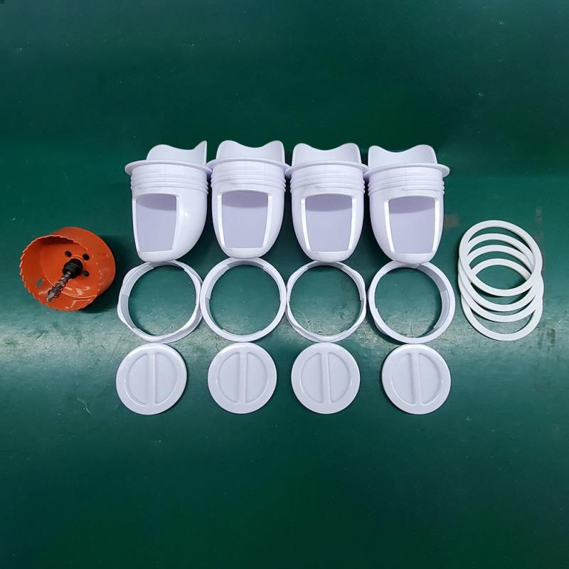 5pcs/set Chicken Feeder Automatic Port Rain Proof Poultry Feeder Suitable For Buckets Barrels Bins Gravity Feed Kit Troughs: Default Title