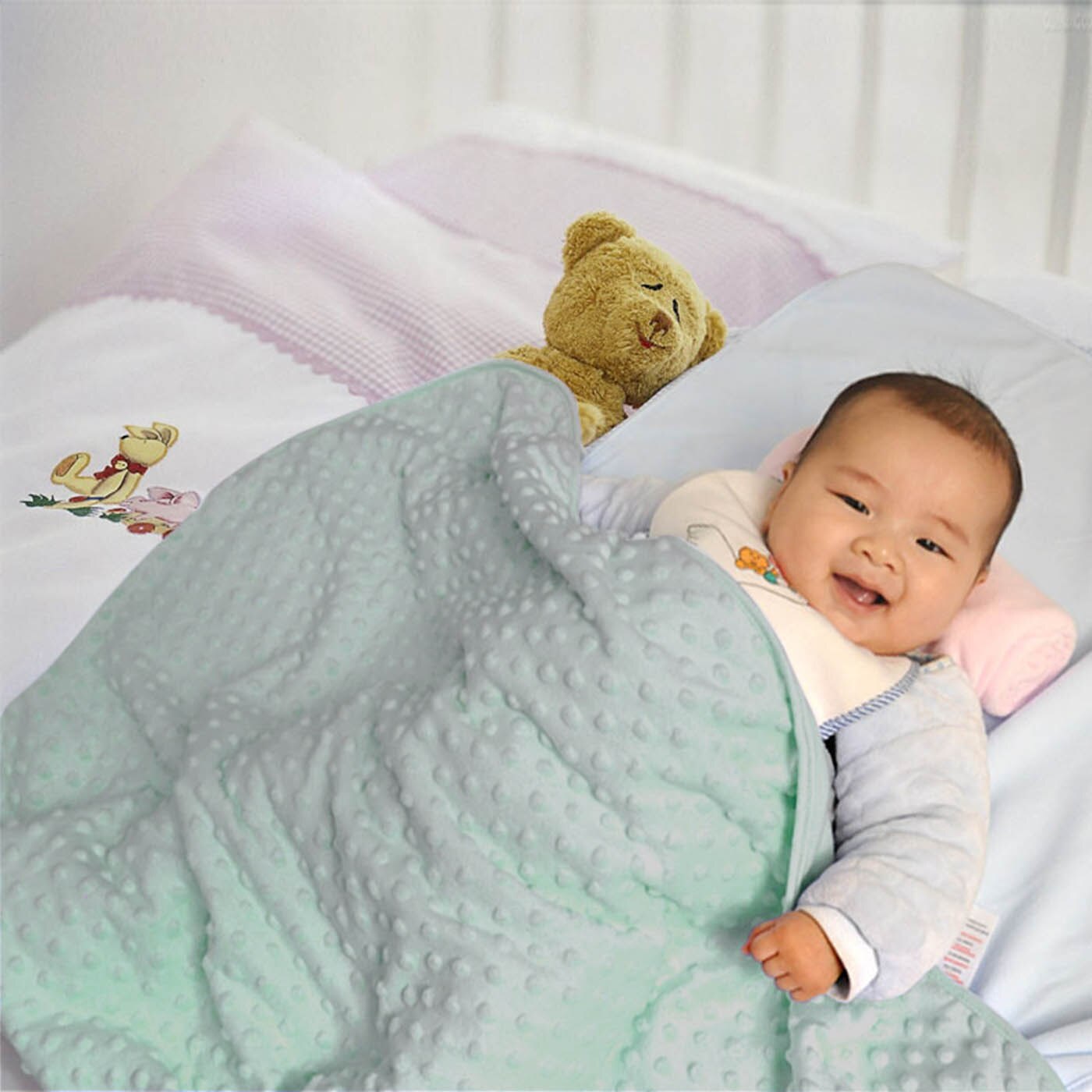 Manta Burbuja 0.8x1.10m para bebés Suave y Confortable Cálida niña y niño Mantas para Todas Las Estaciones