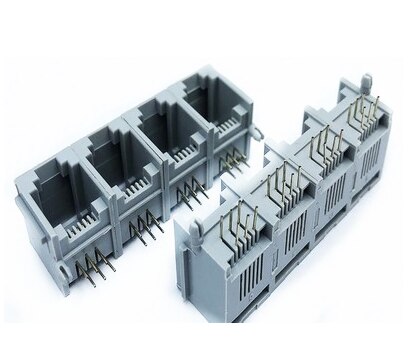 RJ11 socket RJ11 1X4 6P4C gray four-pin telephone socket 90 degree 4-port telephone holder
