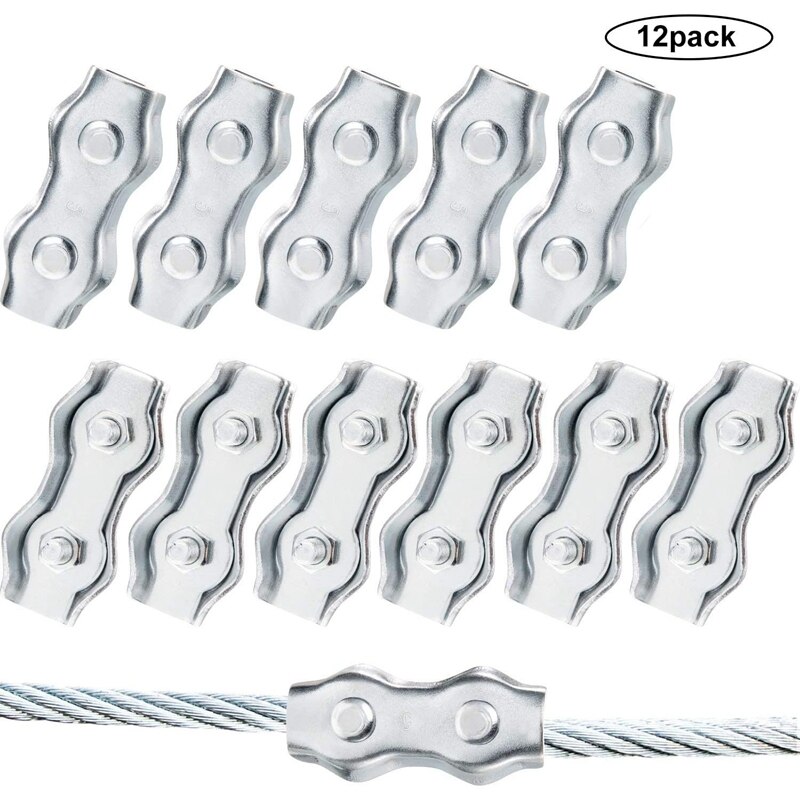 Conector de cuerda de polietileno, empalmador de cables de acero inoxidable 304 para vallas eléctricas, 12 Uds.