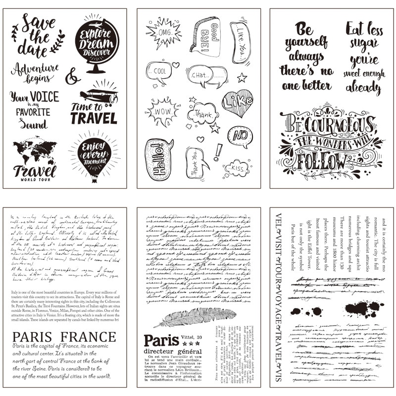 Wyse kirkkaat postimerkit englanniksi sana postimerkit aakkoset läpinäkyvä silikoni leima sinetti itse scrapbooking paperikorttien valmistus askartelu