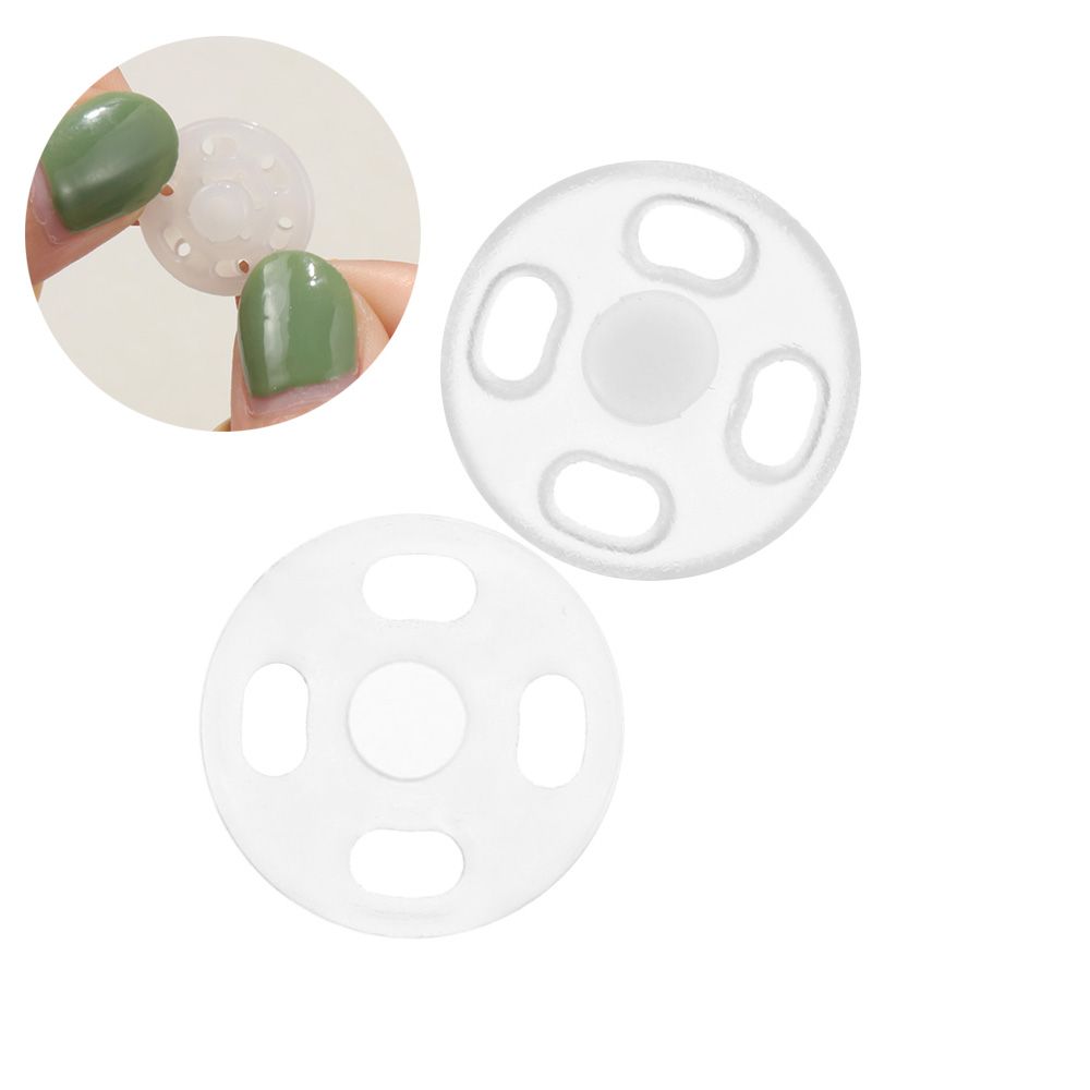 Sujetadores a presión invisibles de plástico ABS transparente, botón de presión, manualidades hechas a mano, accesorio de costura redondo con pasador plano, 100 piezas