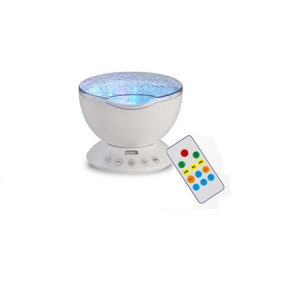 USB Remote Control Colorful Ocean Wave Projector Round Ocean Wave Daren Projection Lamp Birthdays Anniversary Celebrations: White