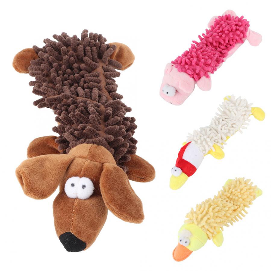 Pet Cat Small Dog Plush Toy Cute Animal Shape with Sound Device for Molar Teeth Playing Biting Small Dog Toy Pet Cat Plush Toy