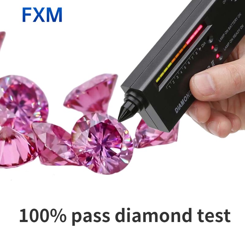 FXM Rosa Moissanite Farbe 1,0 ct runden schneiden bilden verlieren Edelsteine Frauen Schmuck, Der