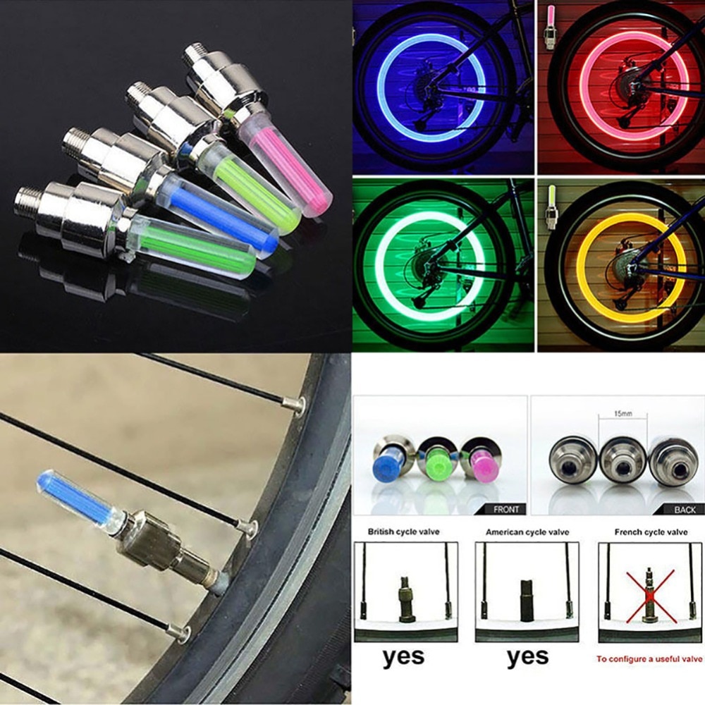 LED Bicycle Novelty Lights Wheel Tire Valve's Bike Light Cycling Riding Sport Spoke Safety Warning Lamp Front lights Taillight