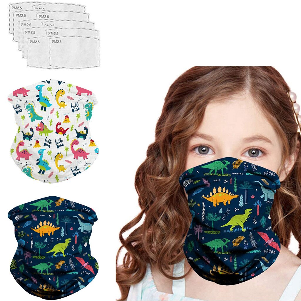 Kids Bandanas Neck Gaiter Half Face Multi-purpose Safety FiltersAnti-Dust Mask Bandanas Turban Hand Band Magic Scarves Outdoor: E