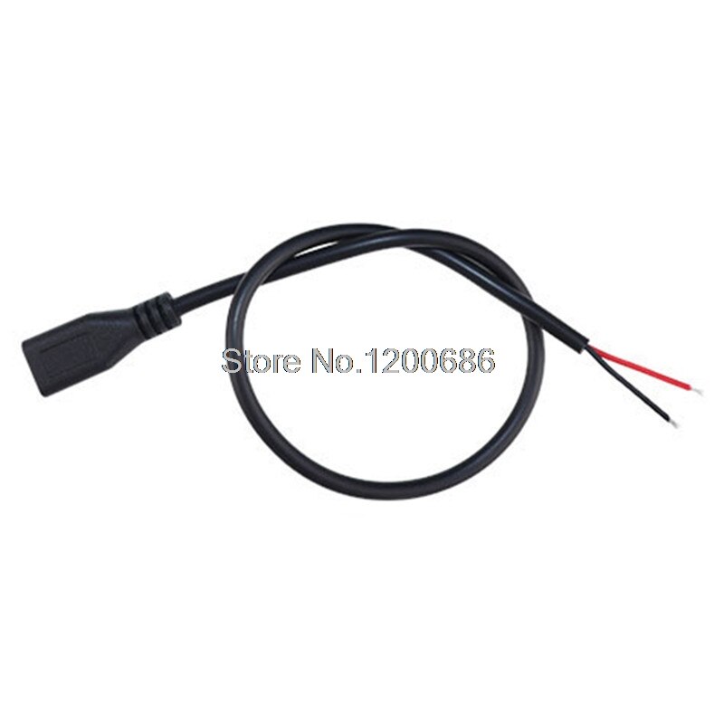 Micro USB Cable Pigtail 0.3M Micro 5pin USB Female Jack 4 wires Power Pigtail Cable Cord DIY: 2PIN female