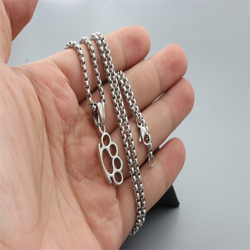Kat Klauw Knuckle Tijger Ketting, Paar Student Mode Titanium Stalen Sieraden
