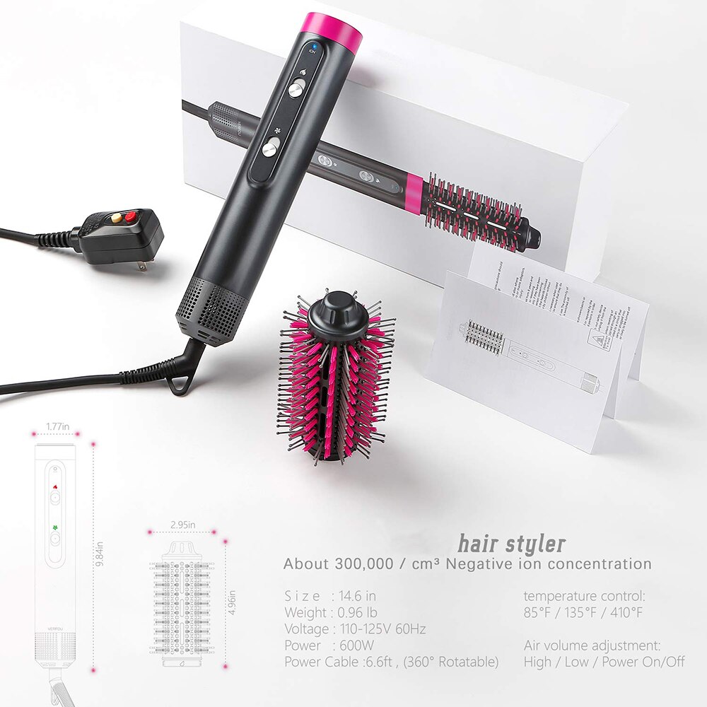4 In 1 Hair Dryer Brush One-Step Hair Dryer and Volumizer Air Brush 360 Degree Rotating Hair Straightener Curls