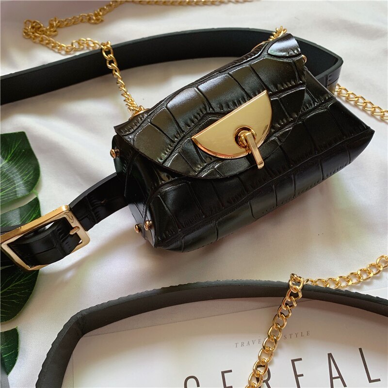 Doranmi Punk Stijl Fanny Pack Vrouwen Taille Zakken Snake Stijl Taille Verpakking Ketting Vrouwelijke Riem Tassen Kleine Borst tas Nerka BG467