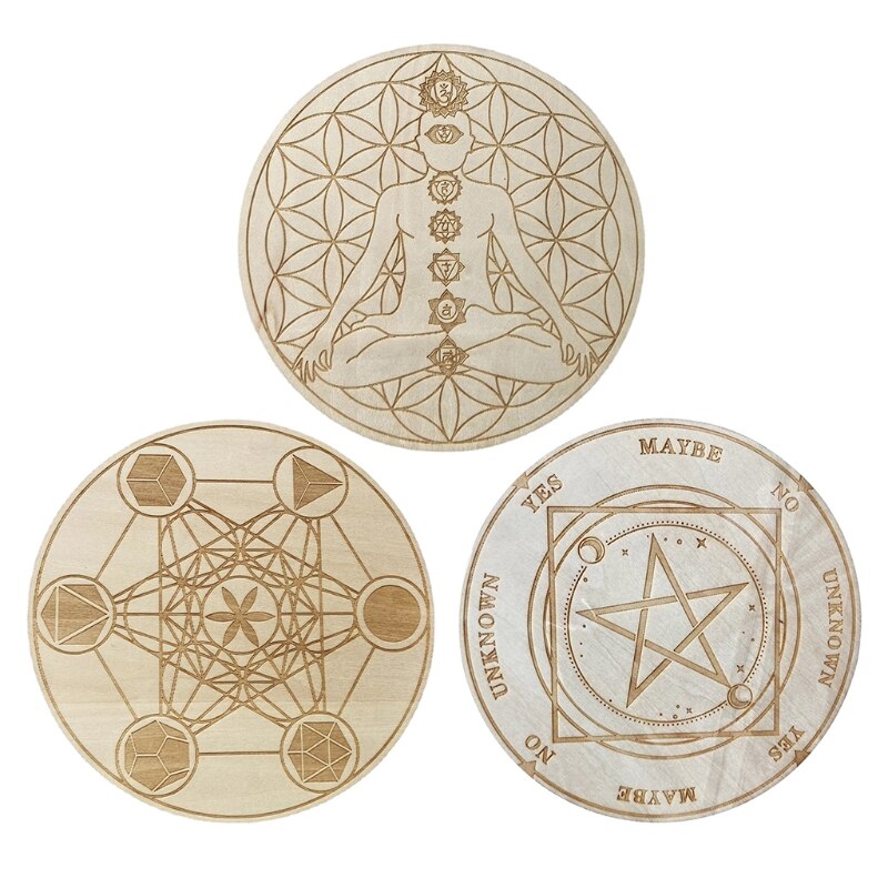 13ME Hout Energie Zeven Chakra &#39;S Astrologie Decoratie Placemat Coaster Healing Meditatie Board Ornamenten
