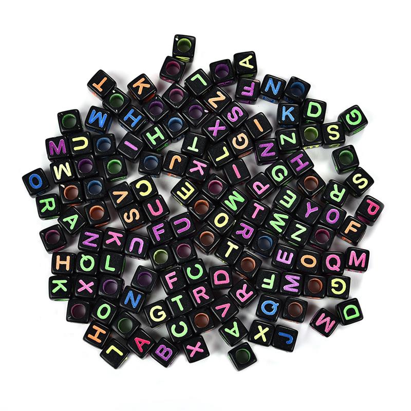100pc Mixed English Letter Acrylic Beads Flat Heart Alphabet Number Beads For Charms Bracelet Necklace For Jewelry Making DI: 07