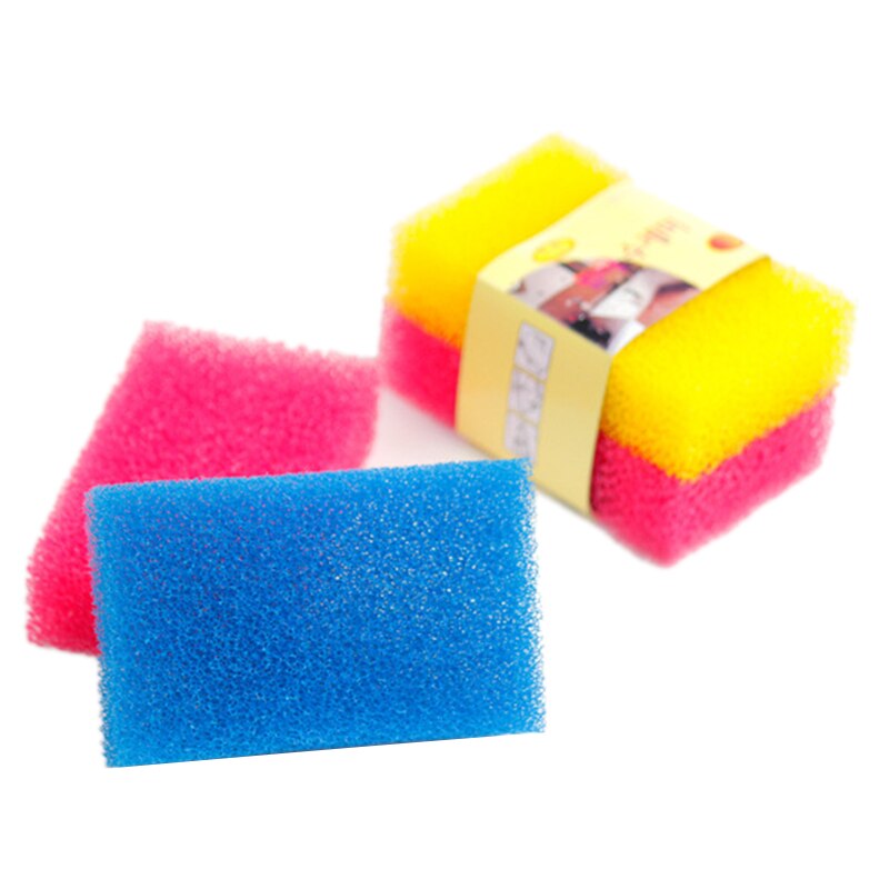 2/4PCS High Density Sponge Kitchen Cleaning Tools Washing Towels Wiping Rags Sponge Scouring Pad Microfiber Dish Cleaning Cloth