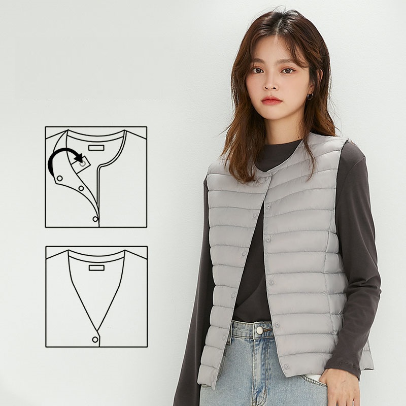 NewBang 90% Matt Fabric Women's Warm Vests Ultra Light Down Vest Women Waistcoat Lightweight Warm Sleeveless Winter Liner: 4XL / GRAY