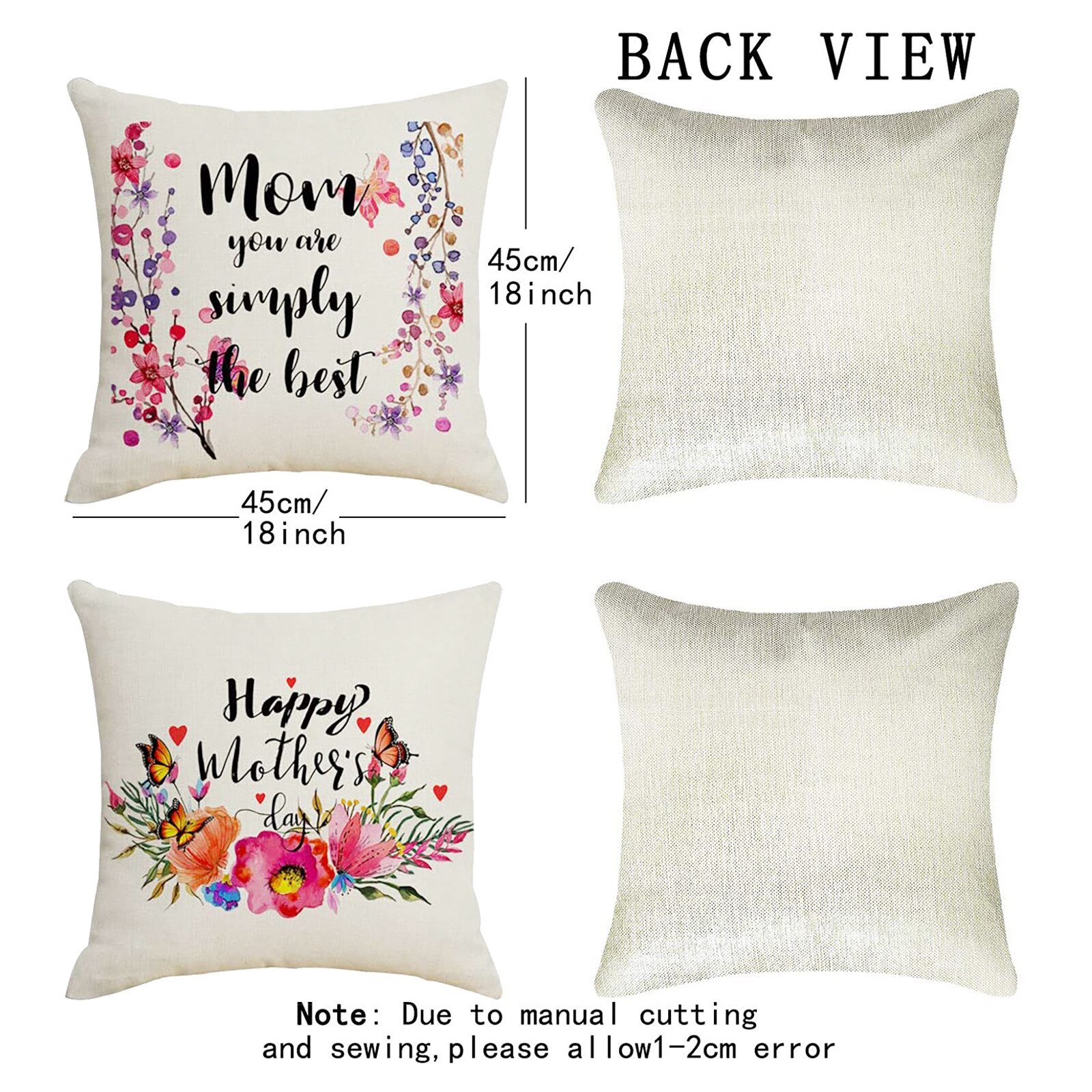Moederdag Sierkussen Covers Set Van 4 Decoratieve Katoen Linnen Kussen Case 45X45Cm Soft Gedrukt kussensloop Kantoor Groothandelaren