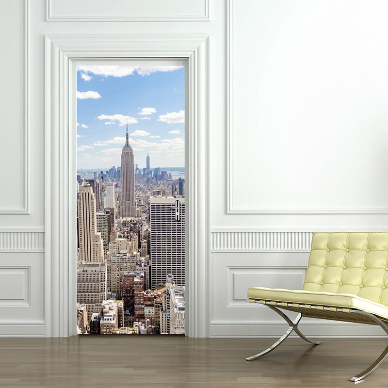 3D Deur Sticker Muurstickers Scene Muurschildering Behang Poster Zelfklevende Pvc Verwijderbare Waterdichte Home Decor Deur Decals