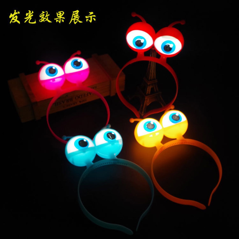 Led gloeiende grote ogen oogbollen hoofdband kinderen oplichtende hoofddeksels halloween feest bruiloft decoratie benodigdheden