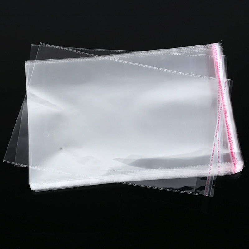 100Pcs Transparante Plastic Zakken Afdichting Transparante Tassen Sieraden Snoep Verpakking Pouches Cookie Verpakking Zelfklevende Zakken