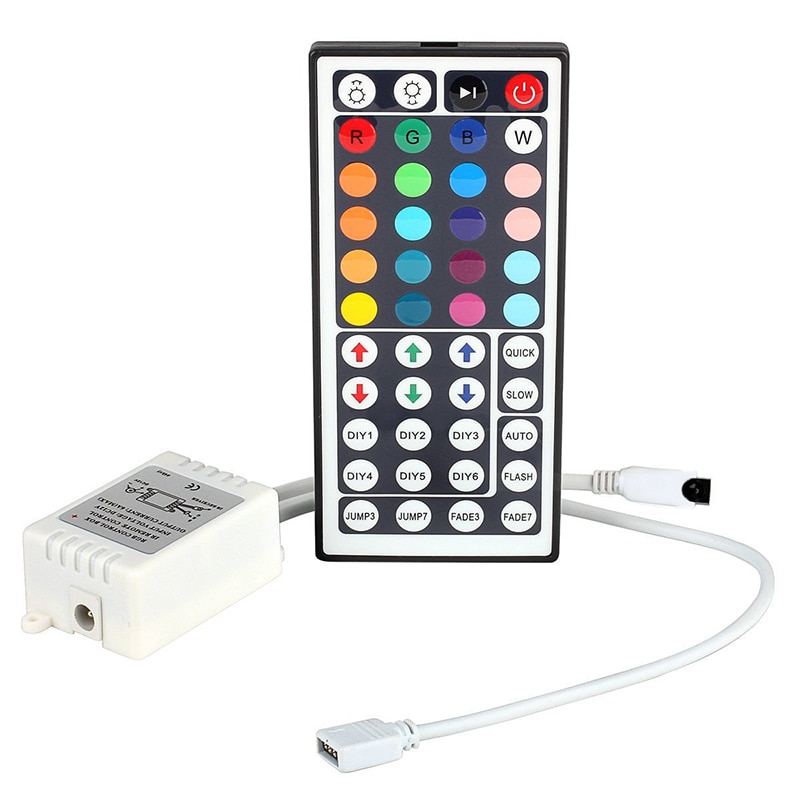 1pc 44 Keys RGB IR Mini Remote Controller DC 12-24V Controller for Colorful LED RGB Strip Lights Mini Controller: Default Title